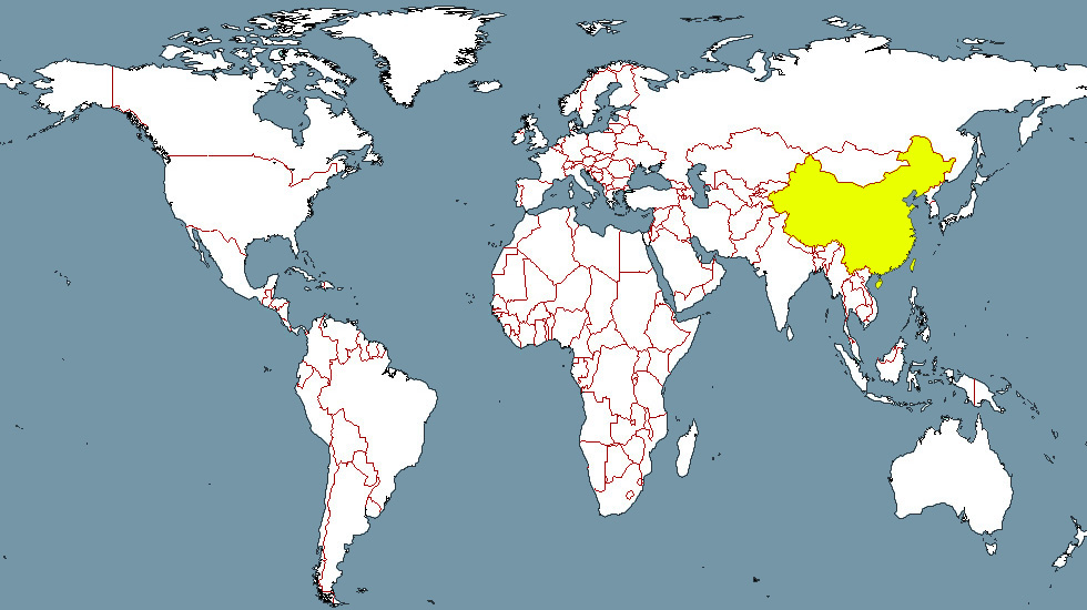 chine carte du monde