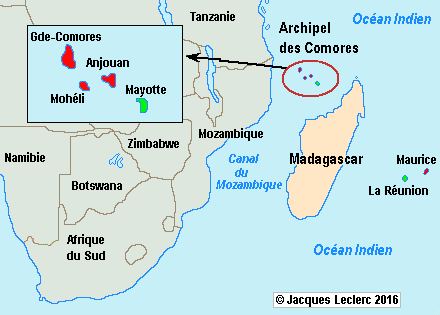 les comores carte du monde