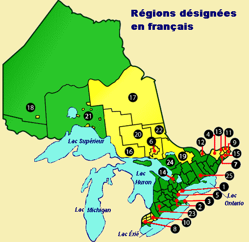 Zones dsignes en Ontario