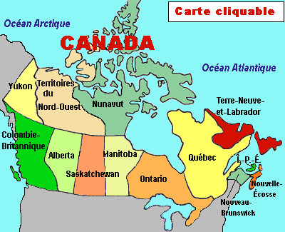 carte des pronvinces du canada - Image