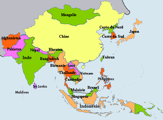 carte d asie