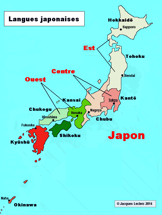 carte du japon region