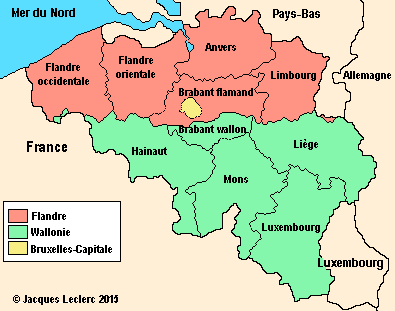 region flamande carte geographique