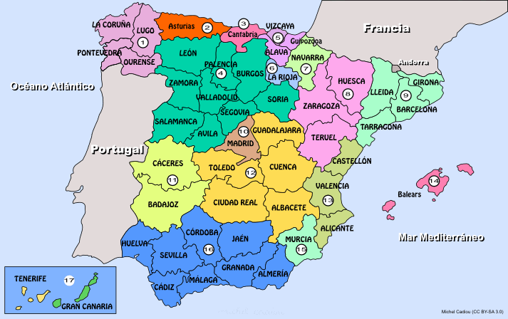 Espagne Carte Des Provinces