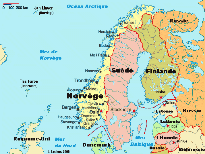 norvege carte du monde