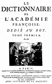 Dictionnaire de l'Acadmie 1694