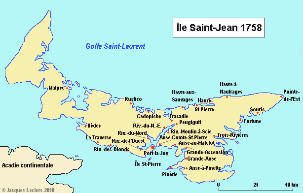 Ile Saint-Jean (Nouvelle-France) en 1758