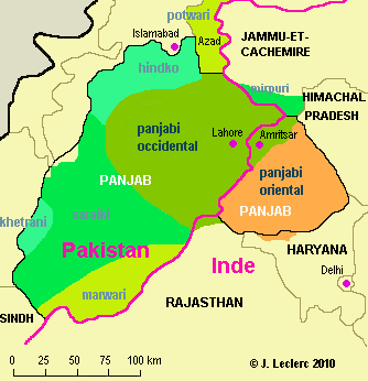 Les variétés dialectales du panjabi