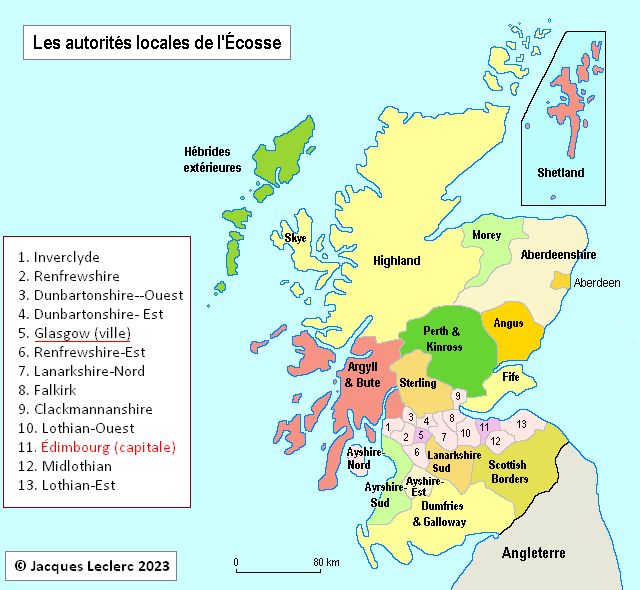 Carte de l'Écosse