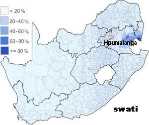 Le swati en Afrique du Sud