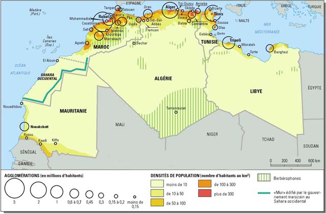 carte maghreb