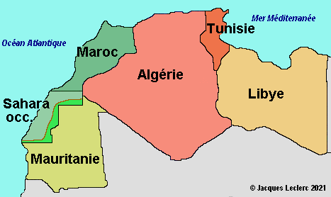 maghreb carte géographique