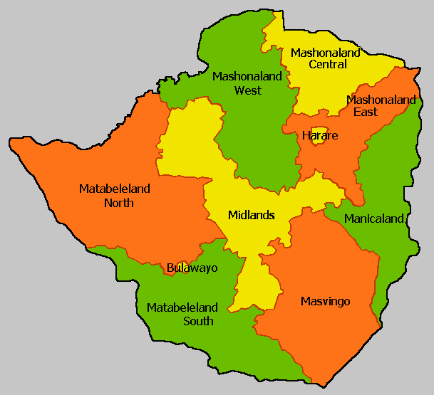 Map of Zimbabwe