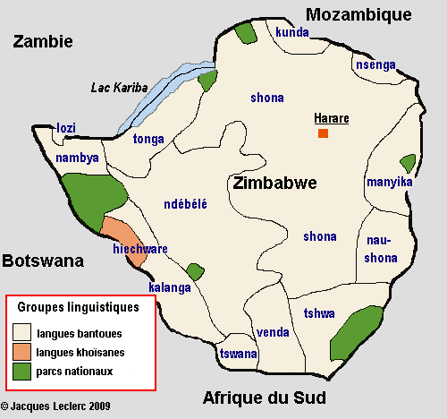 carte géographique du zimbabwe