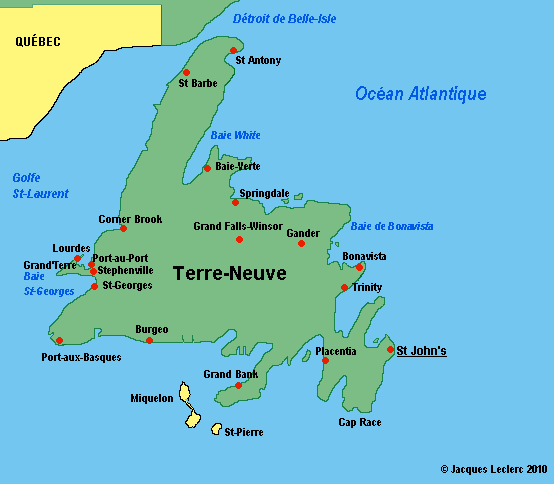 Carte de terre-neuve