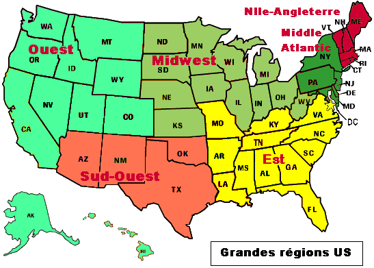 schema de la liste des etats au etats-unis