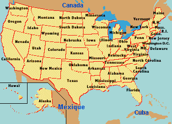 Quels sont les 52 états des USA ?
