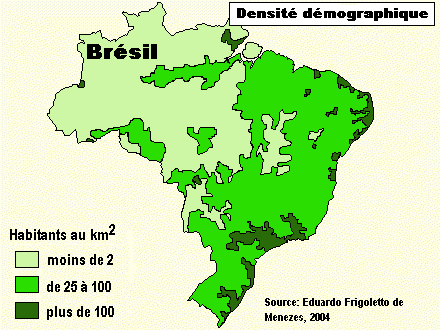 Brsil: densit de la population