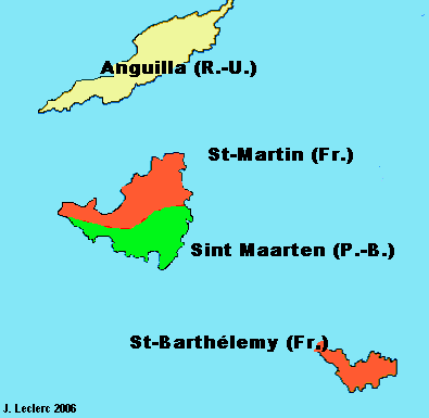 Saint-Barthélemy carte du monde