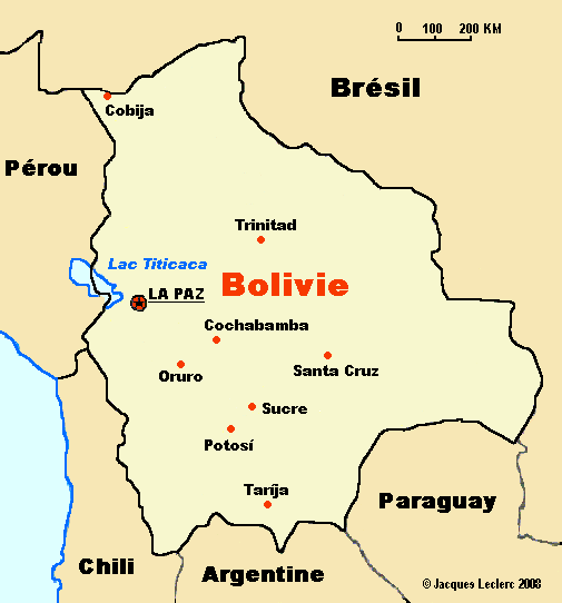 bolivie carte du monde