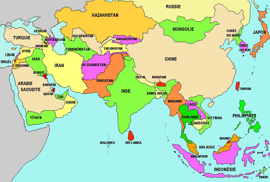 asie carte géographique