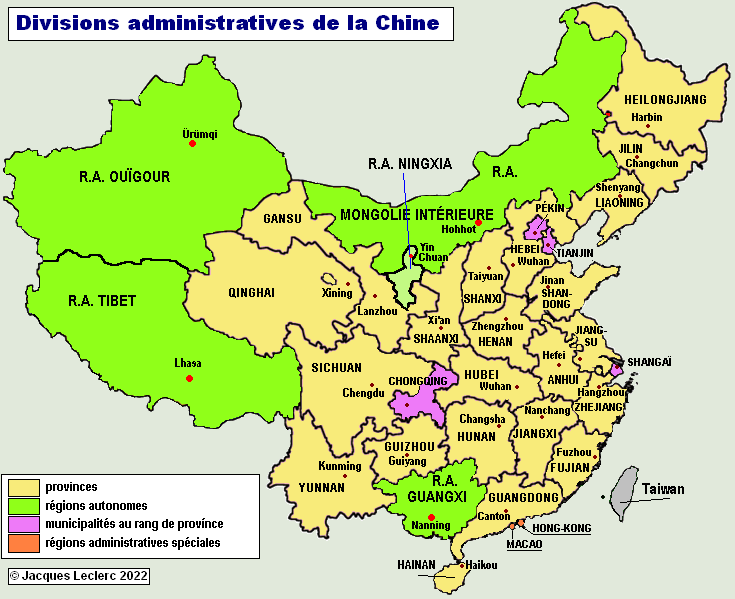 Chine = divisions administratives
