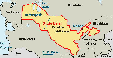 carte ouzbekistan