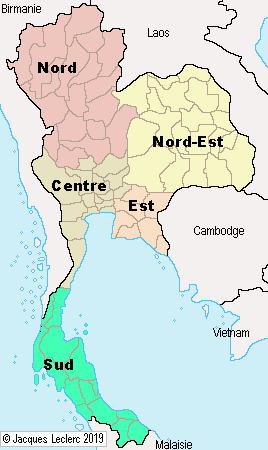 thailande du sud carte