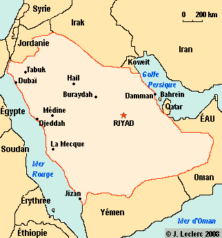 carte d arabie saoudite