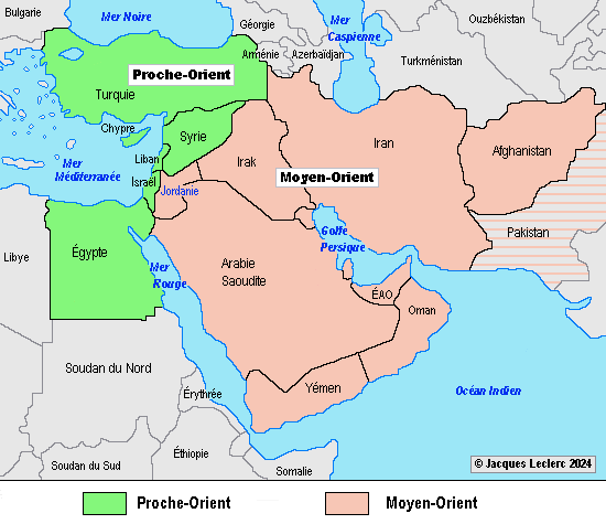 Proche-Orient et Moyen-Orient (différence)