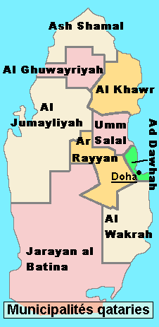 Carte du Qatar