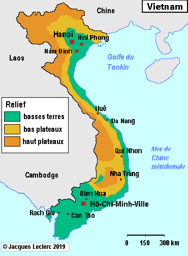 carte géographique du vietnam