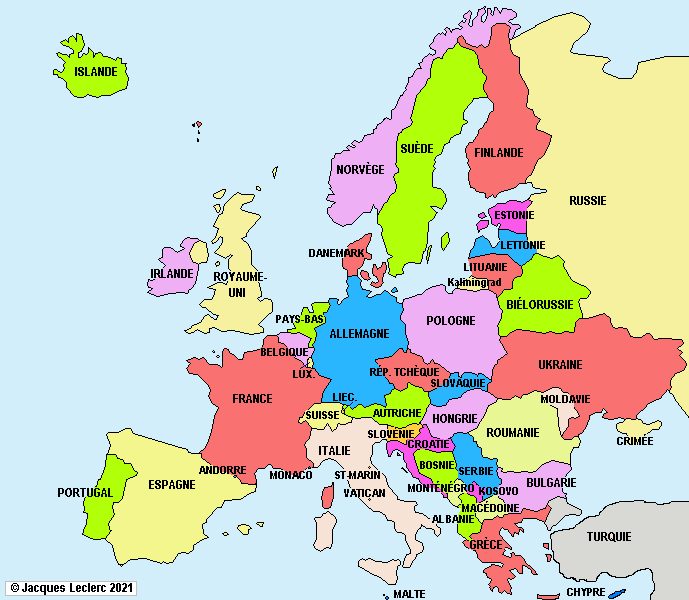 EUROPE: carte cliquable