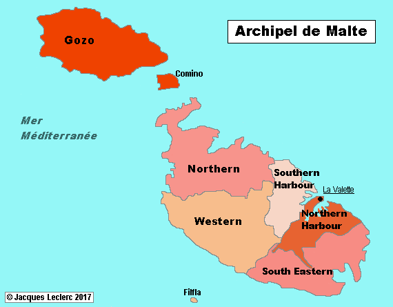 carte géographique île de malte