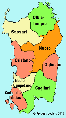 sardaigne carte italie