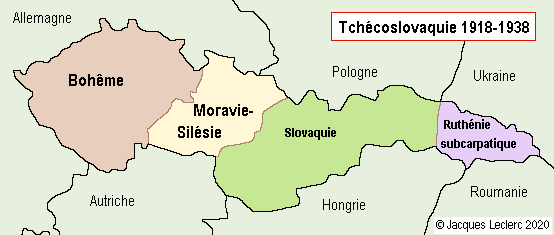 carte tchécoslovaquie