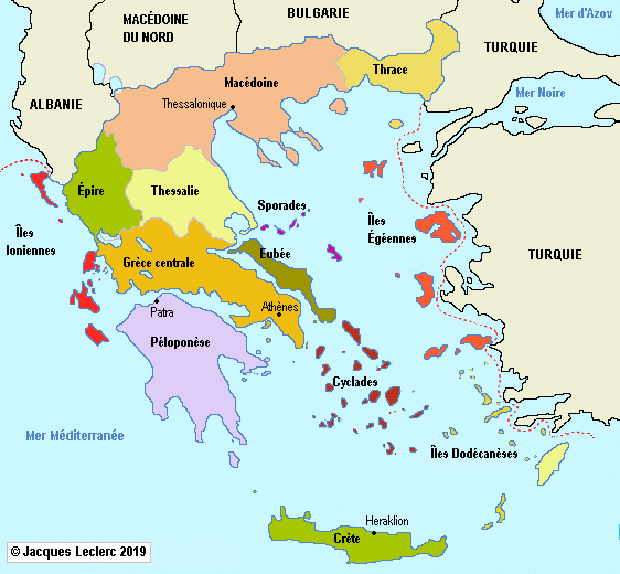 carte de la grèce