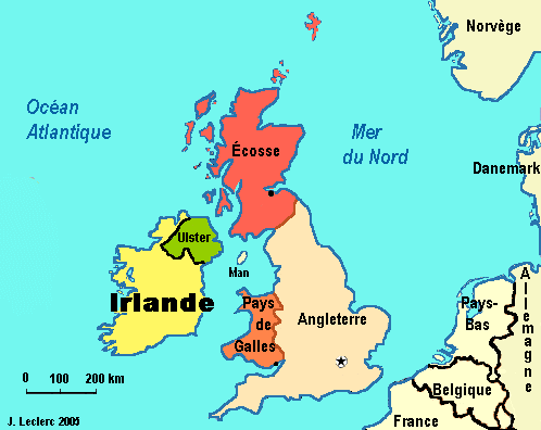 irlande carte du monde