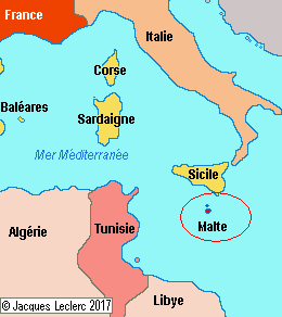 carte géographique île de malte