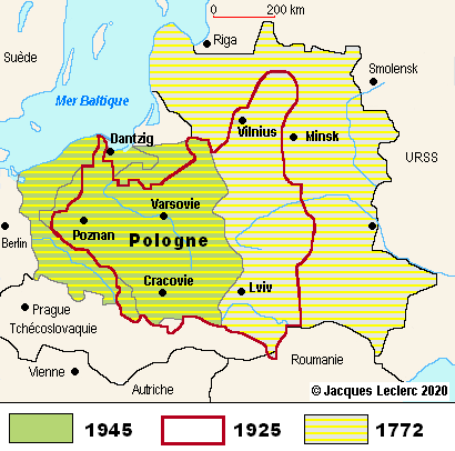 La Pologne de 1772, de 1925 et de 1945