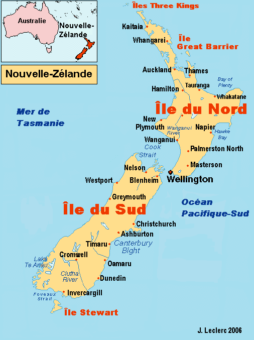 nouvelle zélande carte